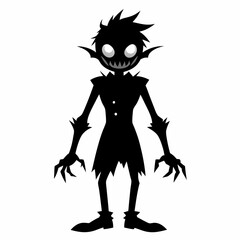 black creepy halloween black vector silhouette