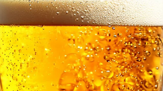 close-up, pouring beer into glass, bubbles, foaming, refreshing, detailed