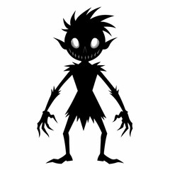 black creepy halloween black vector silhouette