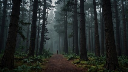 Fototapeta premium A mythological tale about the guardian spirit of a pine tree forest ai_generated