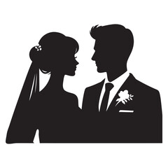 husband and wife silhouette vector illustration