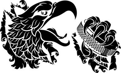 Bald Eagle Hawk Ripping Ice Hockey Mascot Puck