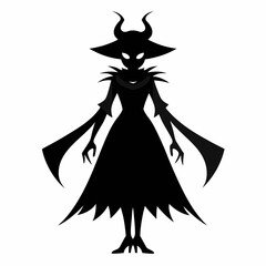 black dark witch black vector silhouette