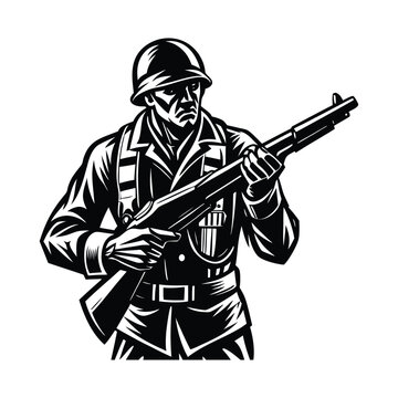 recommend clip art: soldier with a shotgun vector