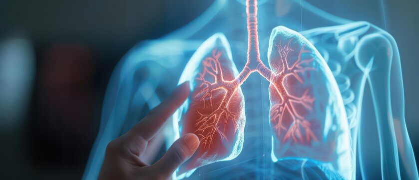 A pulmonologist uses a spirometer to measure lung function in patients with respiratory conditions with copy space