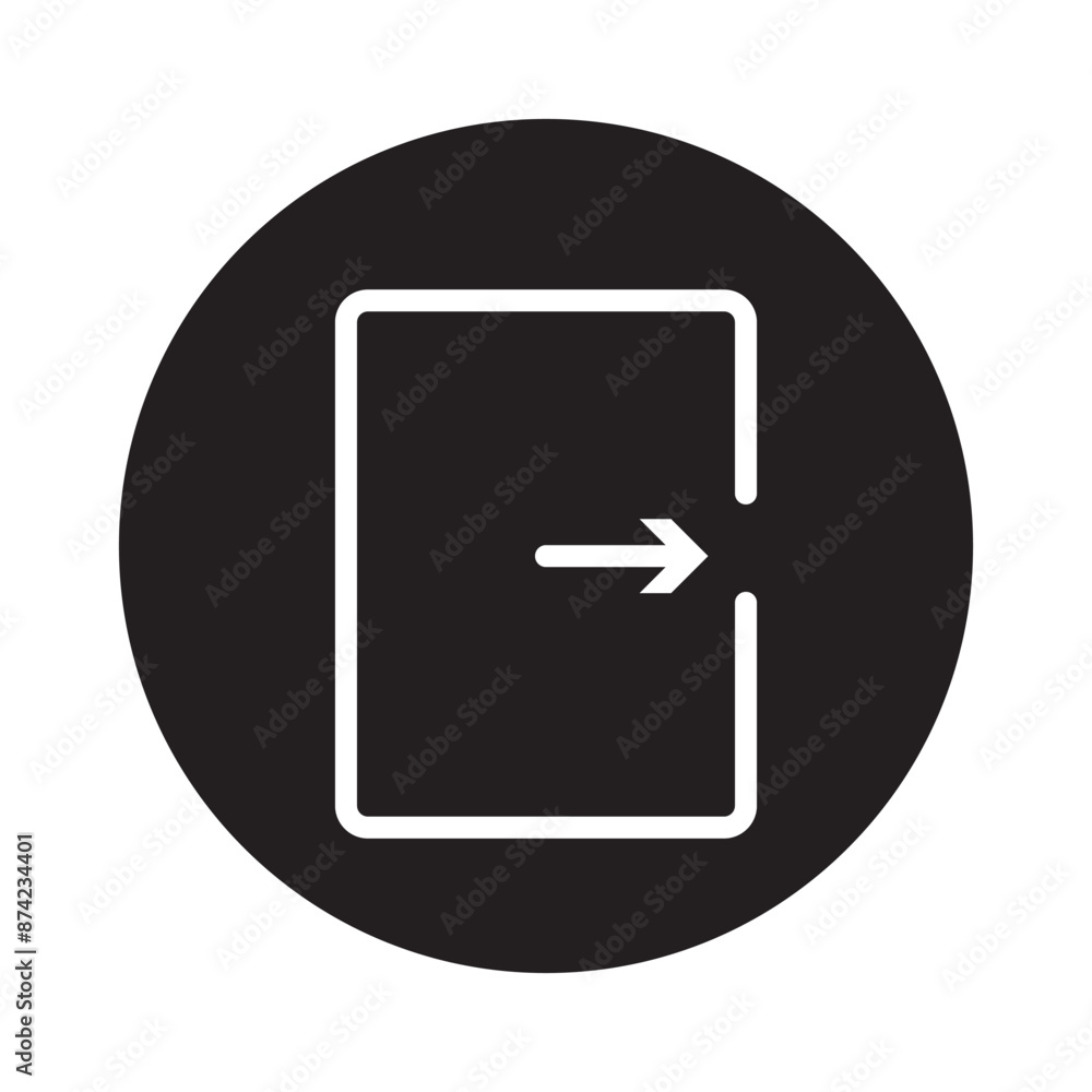 Poster sign in and sign out app vector symbol logout arrow and door icon exit and entry arrow login account