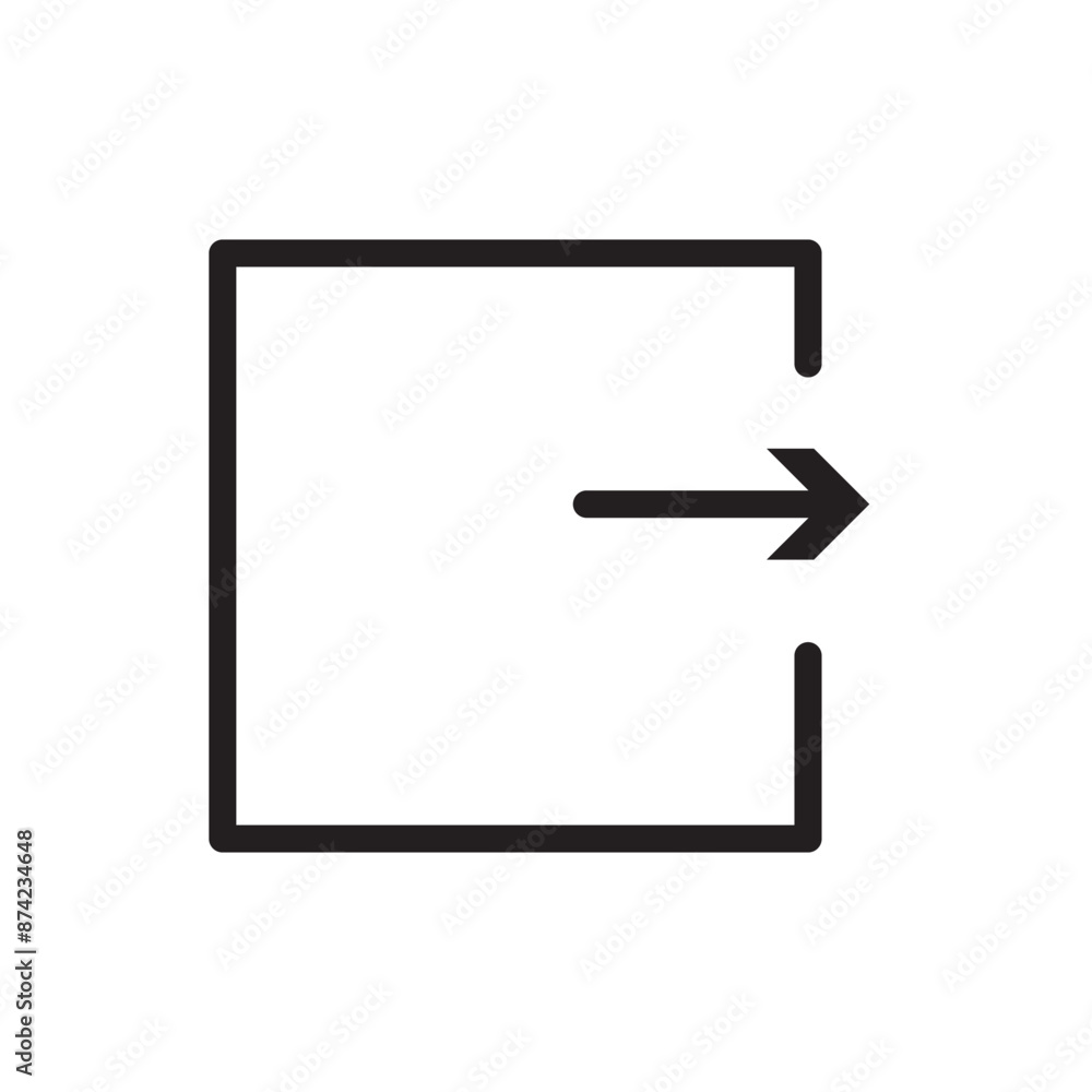 Fototapete sign in and sign out app vector symbol logout arrow and door icon exit and entry arrow login account