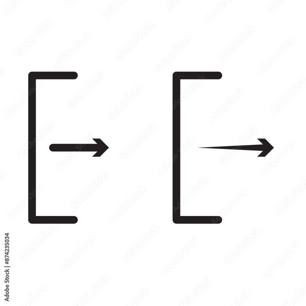 Poster log out icon in flat style. arrow access vector illustration on white isolated background. door entr
