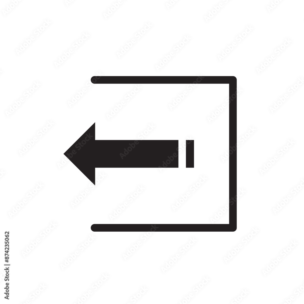 Poster log out icon in flat style. arrow access vector illustration on white isolated background. door entr