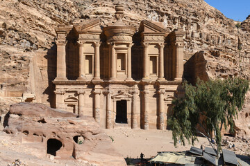 Obraz premium View at Ad Deir monastery of Petra on Jordan