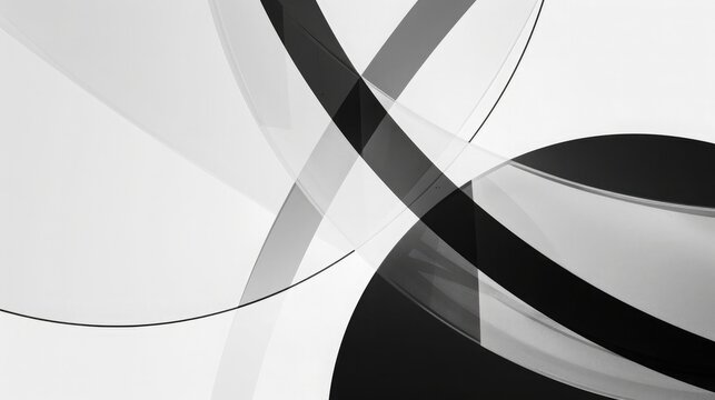 A minimalist design of intersecting lines and circles in black and white, evoking a sense of harmony and balance.