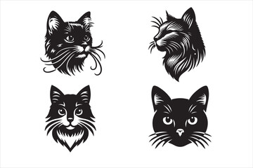 Cat Head 4 Vector illustration art