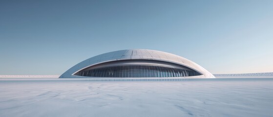 Obraz premium The futuristic dome covers a massive arena, allowing for yearround events regardless of weather conditions with copy space
