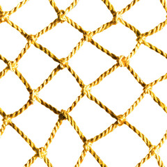 Rope net pattern with transparent background, isolated, seamless texture