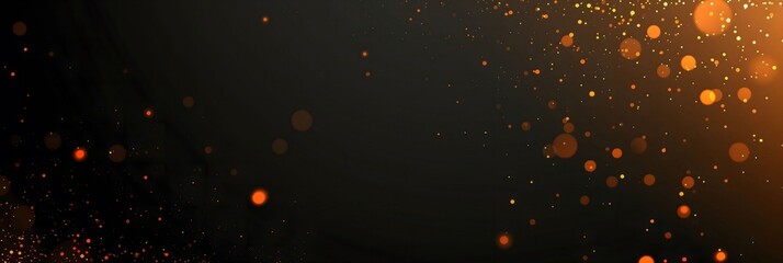 Abstract Bokeh Background with Orange and Yellow Light Particles for Celebration or Festive Designs