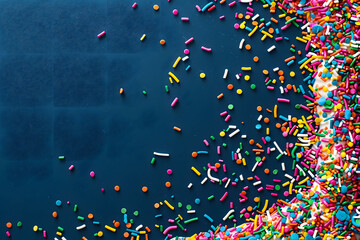 Sprinkles on Solid Backgrounds. Colorful Sprinkles Scattered on Various Solid Backgrounds: A Celebration of Baking, Fun, and Festive Joy.