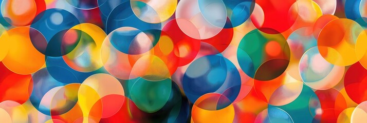 Vibrant Abstract Bokeh Background with Colorful Circles and Light Effects