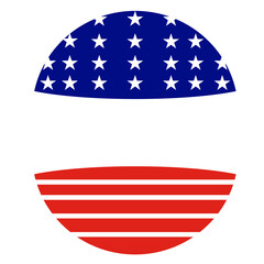 Colorful circular shape of the United States flag