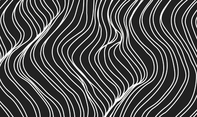
Black and white background with diagonal wavy lines for design, vector illustration. Abstract simple pattern with wavy line in the style of retro.