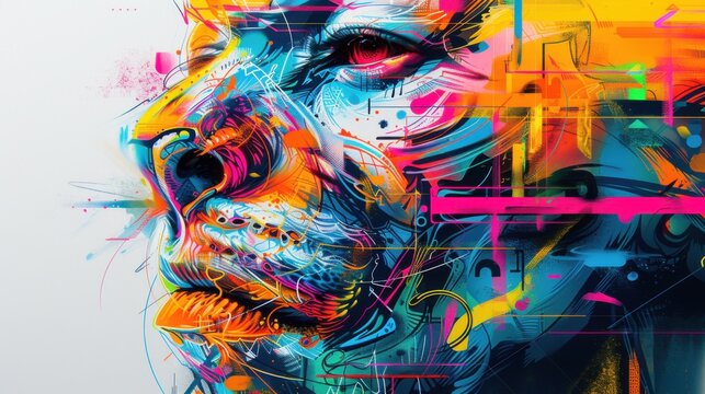 vector sticker art, vectorcore, blacklight paint style, vibrant colors, t-shirt design, high quality 8k, smooth lines, highly detailed