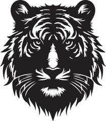 tiger head silhouette vector art illustration