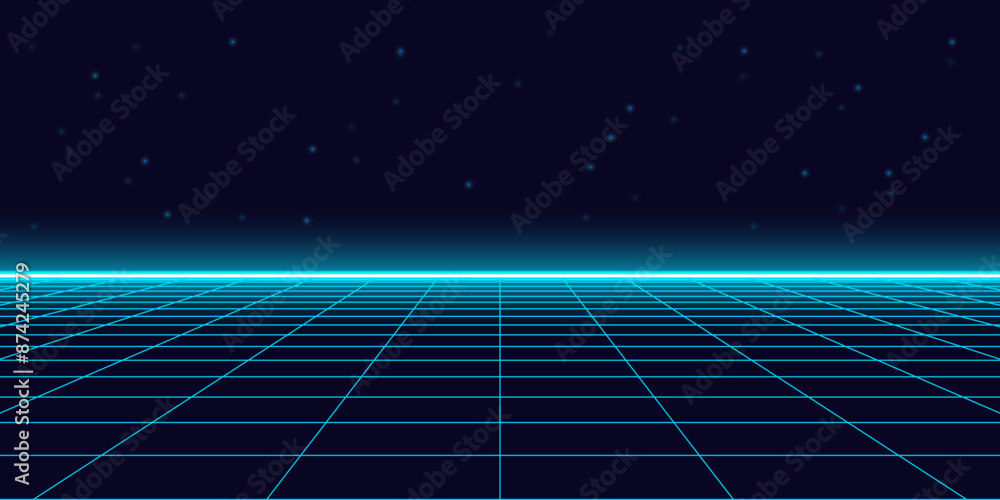 Poster arcade retro game .pixel art background.8 bit game.retro game.synthwave wireframe landscape. for gam