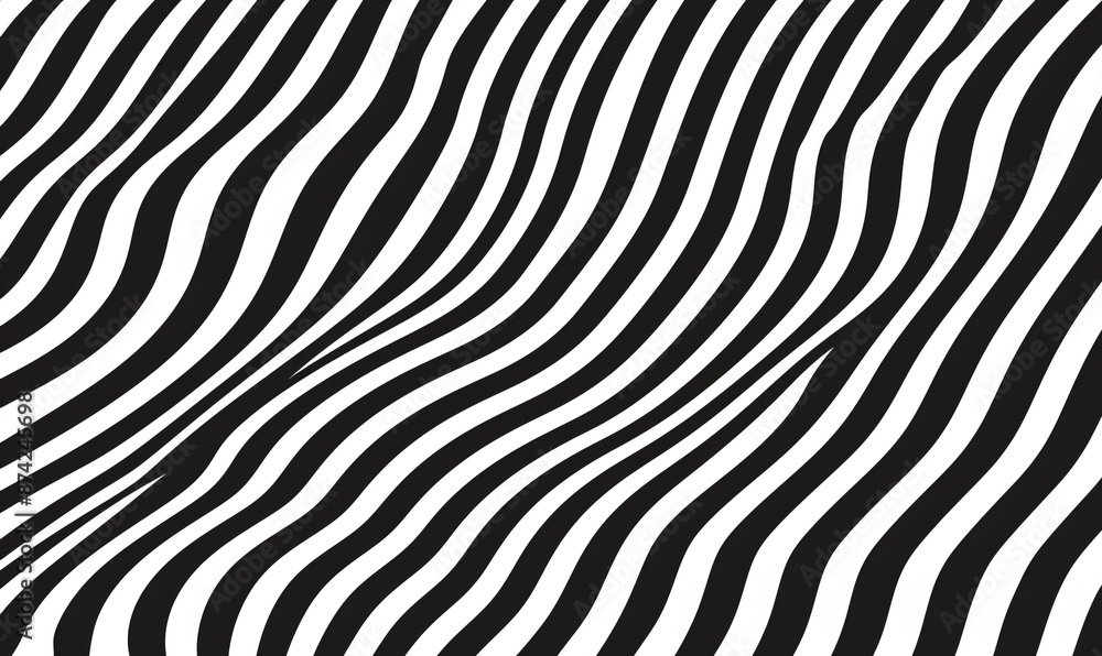 Poster black and white background with diagonal wavy lines for design, vector illustration. abstract simple