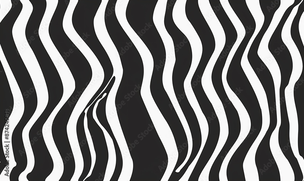 Poster black and white background with diagonal wavy lines for design, vector illustration. abstract simple