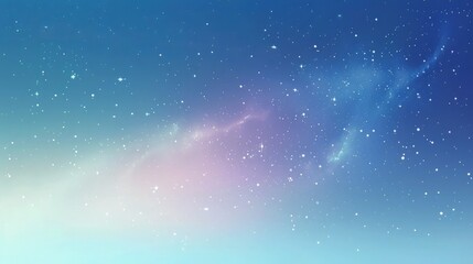 An outer space-themed background featuring a cosmic gradient from midnight blue to space violet, speckled with stars, against a pastel blue backdrop. Perfect for an astronomical display.