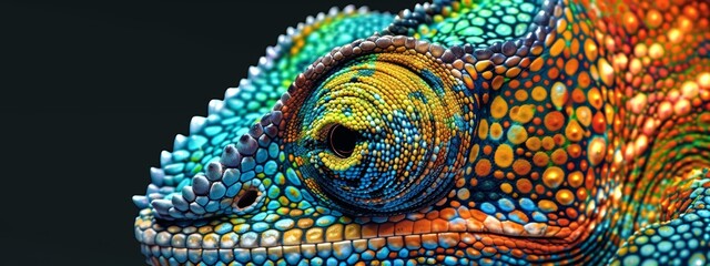 Fototapeta premium Chameleon skin texture background.