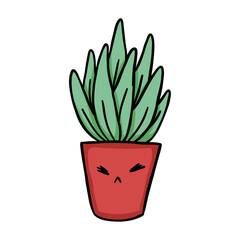 cute kawaii houseplant cartoon illustration