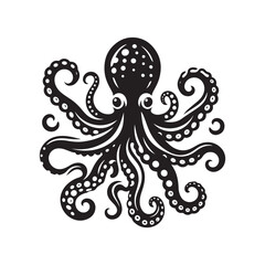 octopus vector silhouette logo design style 