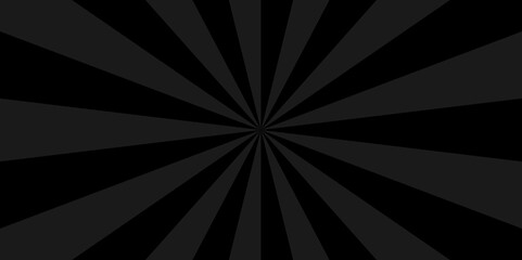 Abstract black and gray sun rays sunburst backdrop background. seamless retro vintage burst sunrise sunbeam element spiral striped illustration sunray template wallpaper design.