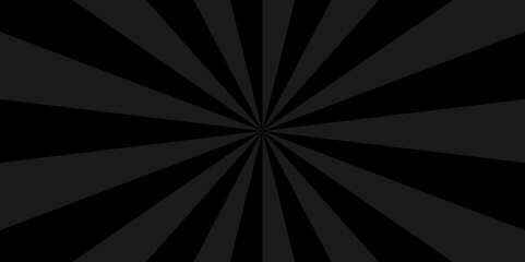 Abstract black and gray sun rays sunburst backdrop background. seamless retro vintage burst sunrise sunbeam element spiral striped illustration sunray template wallpaper design.
