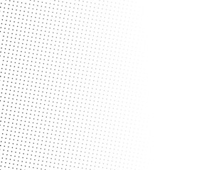 Black abstract dotted halftone on transparent background