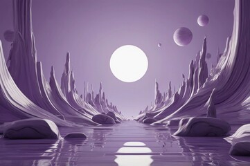 surreal purple digital art in light purple colors, in the style of minimalism