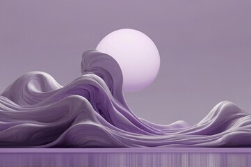 surreal purple digital art in light purple colors, in the style of minimalism