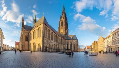 Fototapeta premium AI generator image of Munster, Germany, beautiful water reflection in the rainy season