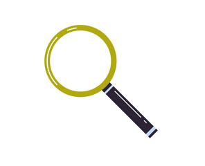 Magnifying glass and search flat vector illustration.	
