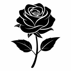 rose flower black vector silhouette