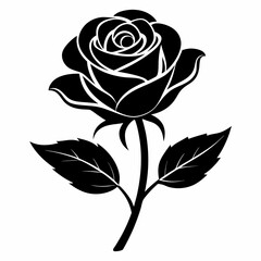 rose flower black vector silhouette