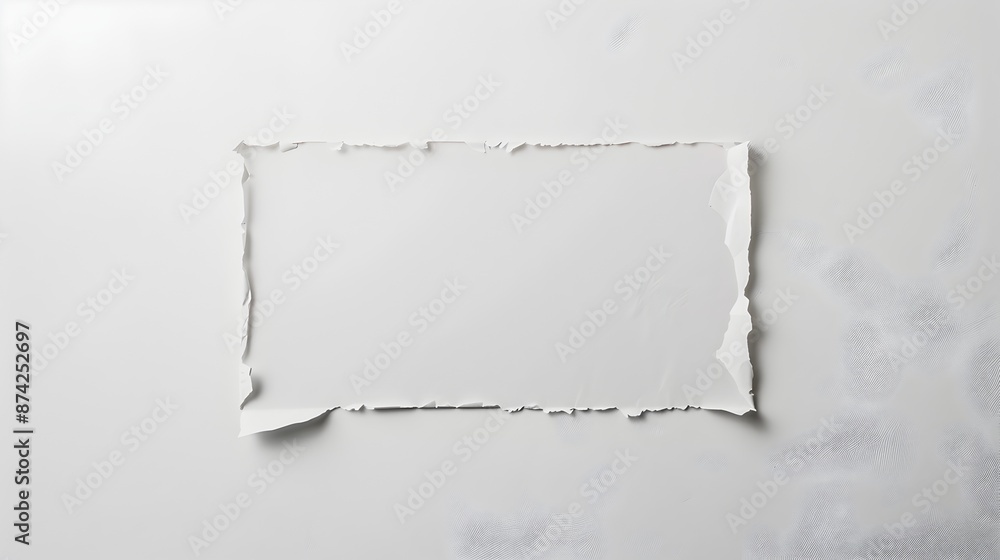 Poster torn white paper sheet with blank copy space for minimal design concept