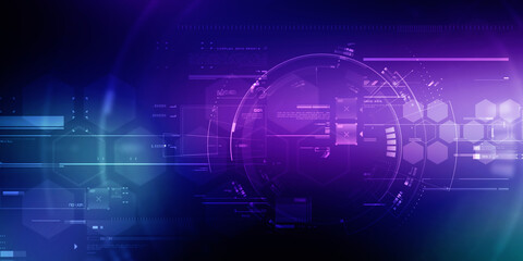 Obraz premium 2d illustration Abstract futuristic electronic circuit technology background 