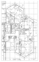 House plan blueprint. part of architectural project. technical drawing