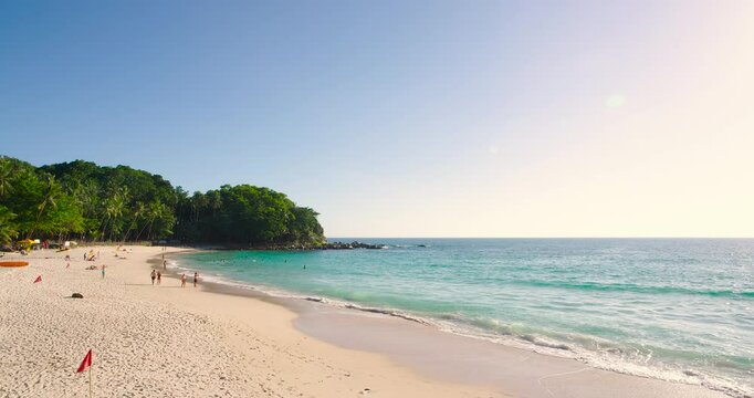 Cinematic scene of tropical beach in thailand
