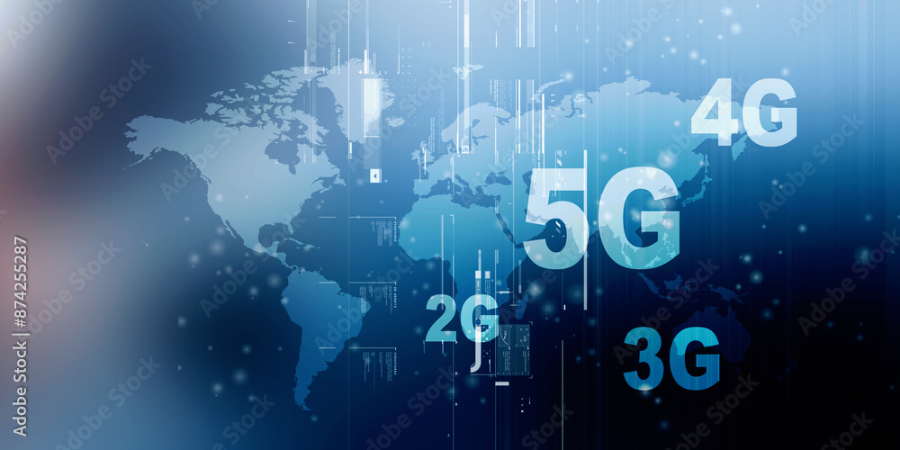 Poster 2d rendering 5g network 5g connection