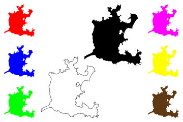 Groote Eylandt island (Northern Territory, Commonwealth of Australia) map vector illustration, scribble sketch Groote Eylandt map