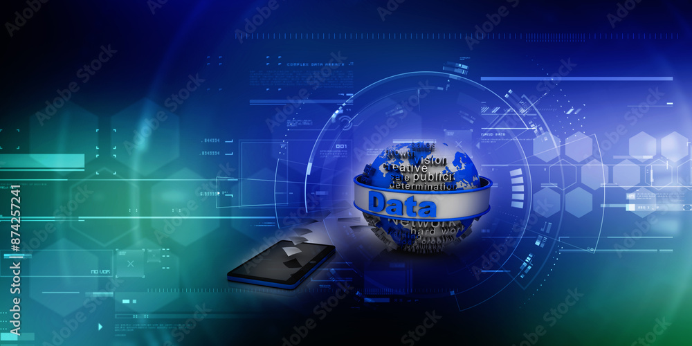 Aufkleber 3d rendering mobile data transfer
