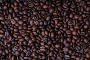 Roasted coffee beans for background