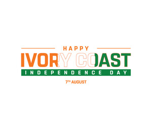 Independence Day of Ivory Coast, I love Ivory Coast, Independence Day, Ivory Coast, Happy Independence Day, National Day, Freedom, 7 August, Editable, Ivory Coast Independence Day, Vector, Flag, Icon